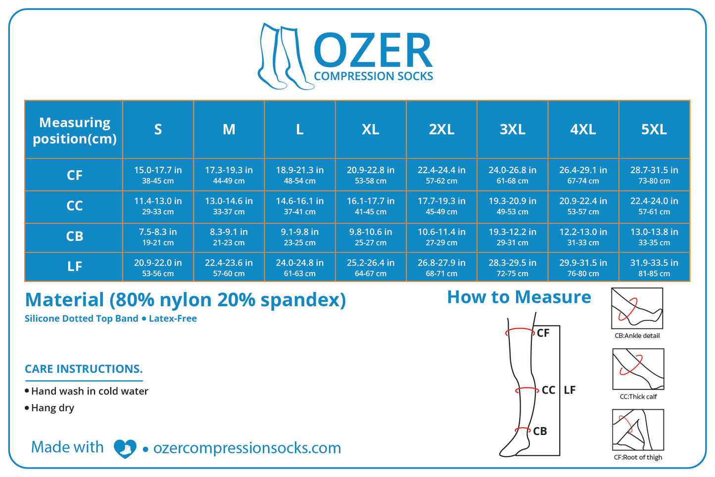 (1 pair) Ozer 20-30mmHg Thigh High Open Toe Medical Compression Socks Unisex