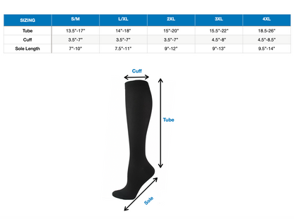 (Black Copper) Compression Socks Stockings 15-20 mmHg Knee High Mens and Women's S-4XL