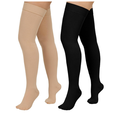 (1 pair) Ozer 20-30mmHg Thigh High Closed Toe Medical Compression Socks Unisex