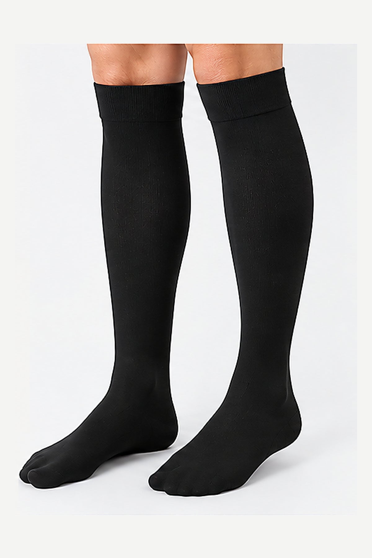 Black Ozer knee high closed toe compression socks